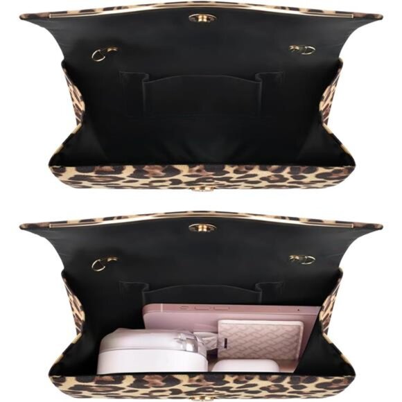 Clutch Formal Evening Bags Leopard - Picture 4 of 7